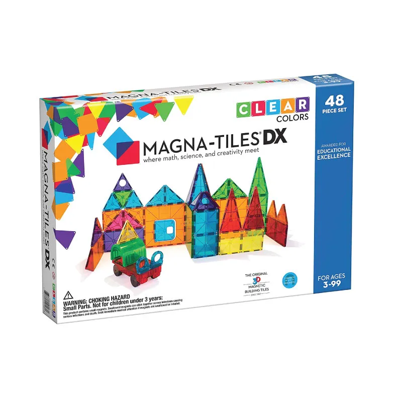 Magna Tiles Clear Colors 48 Piece Deluxe Set