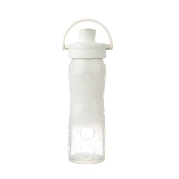 Lifefactory Glass Bottle with Active Cap 16oz/475ml Premium White Ombre