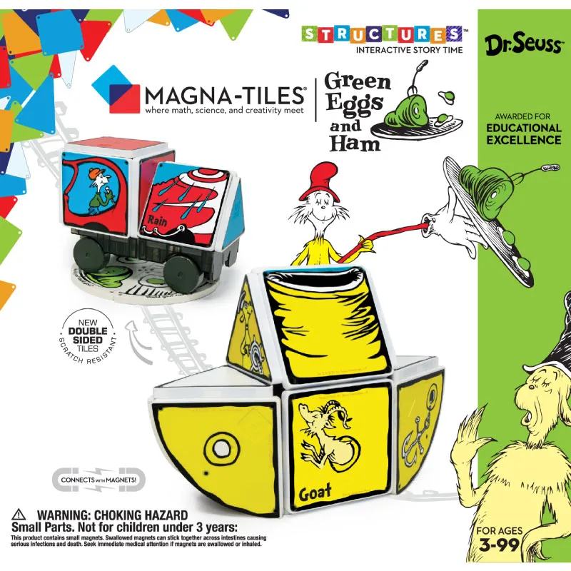 Magna Tiles Dr. Seuss Green Eggs and Ham Structure Set