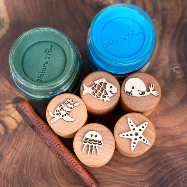 Natura-Tribe-Play-Dough-and-Stamp-Set-with-Roller-–-Under-The-Sea-1