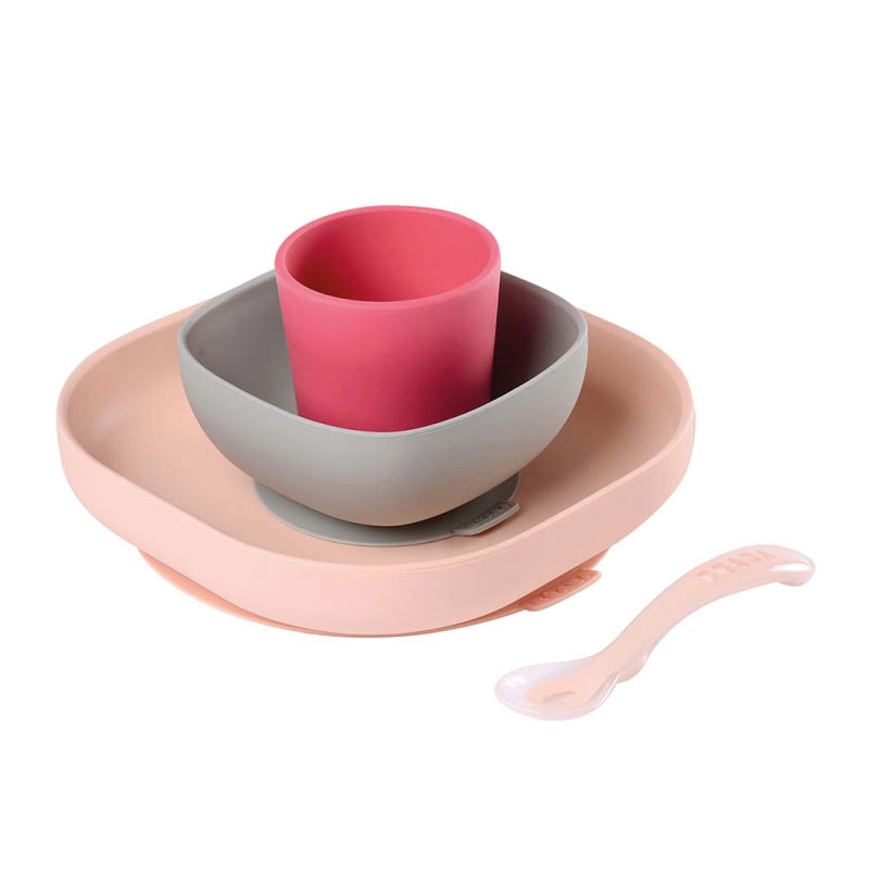 Beaba-Silicone-Meal-Set-of-4-Pink-1