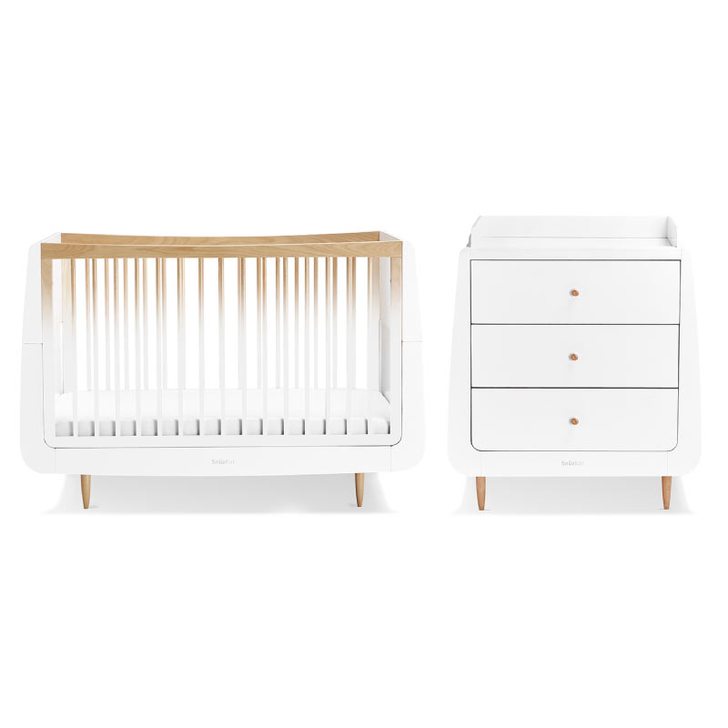 SnuzKot-Skandi-2-Piece-Baby-Nursery-Furniture-Set-(Convertible-Nursery-Cot-Bed-with-3-Mattress-Height-and-Changing-Unit-)----Ombre-1