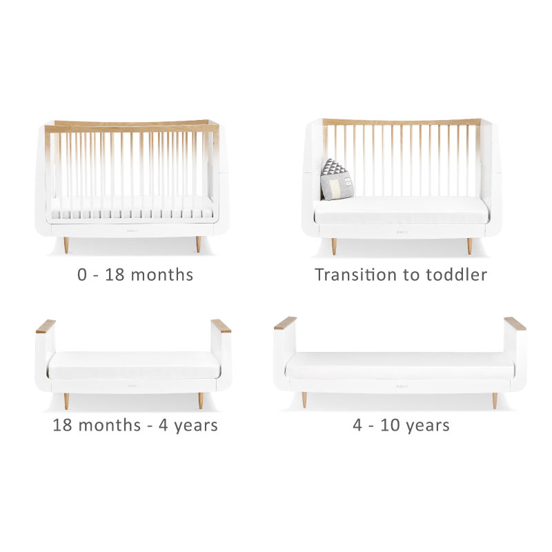 SnuzKot Skandi Convertible Nursery Cot Bed Ombre 5