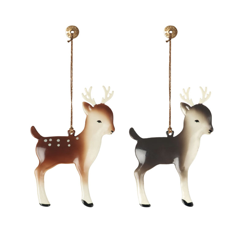Maileg-Metal-ornament,-Bambi,-2-ass