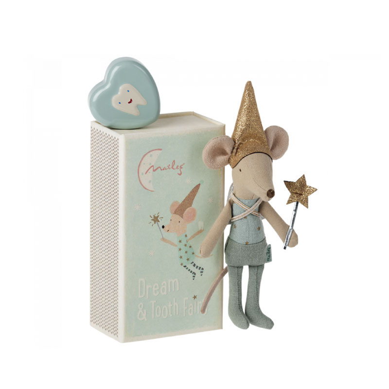 Maileg-Tooth-fairy-mouse-in-matchbox-Blue