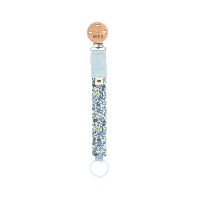 BIBS-x-LIBERTY-Pacifier-Clip---Chamomile-Lawn-Baby-Blue